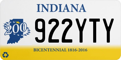 IN license plate 922YTY