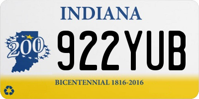 IN license plate 922YUB