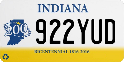 IN license plate 922YUD