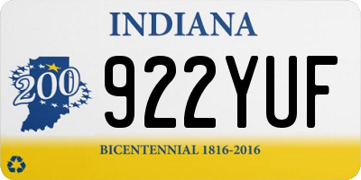 IN license plate 922YUF