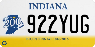 IN license plate 922YUG