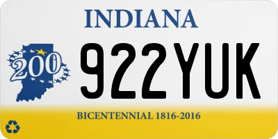 IN license plate 922YUK