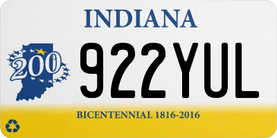IN license plate 922YUL