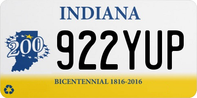 IN license plate 922YUP