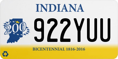 IN license plate 922YUU