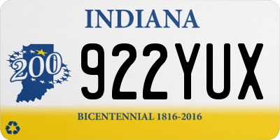 IN license plate 922YUX