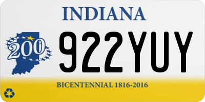 IN license plate 922YUY