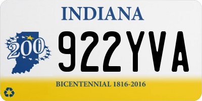 IN license plate 922YVA