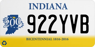 IN license plate 922YVB