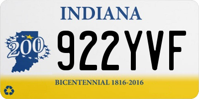 IN license plate 922YVF