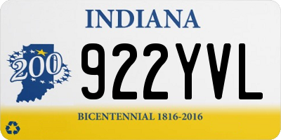 IN license plate 922YVL