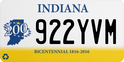 IN license plate 922YVM