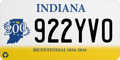 IN license plate 922YVO