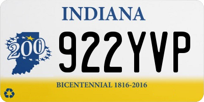 IN license plate 922YVP