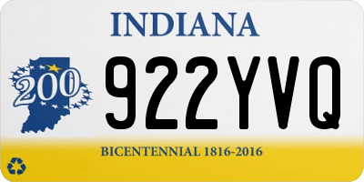 IN license plate 922YVQ
