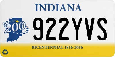 IN license plate 922YVS