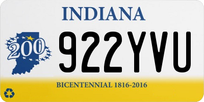 IN license plate 922YVU