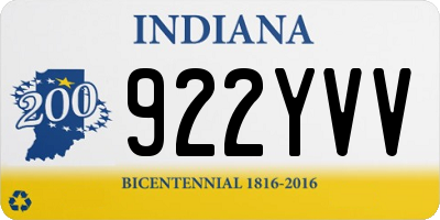 IN license plate 922YVV