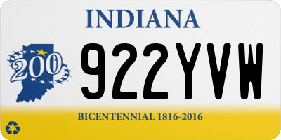 IN license plate 922YVW
