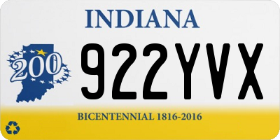 IN license plate 922YVX