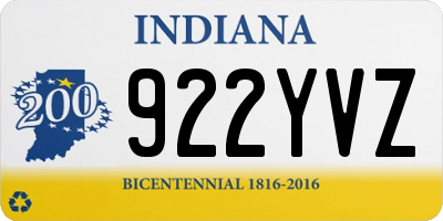 IN license plate 922YVZ