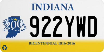 IN license plate 922YWD