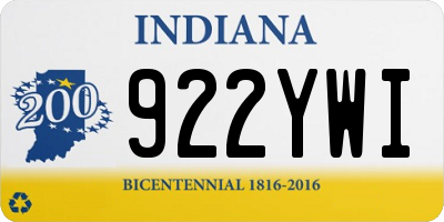 IN license plate 922YWI