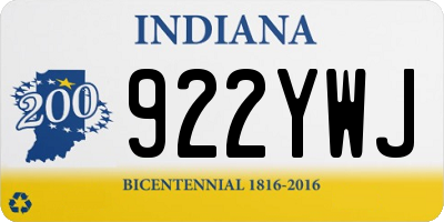 IN license plate 922YWJ
