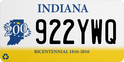 IN license plate 922YWQ