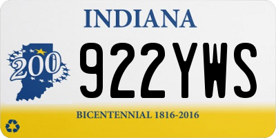 IN license plate 922YWS