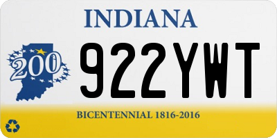 IN license plate 922YWT