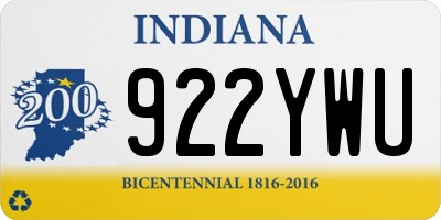 IN license plate 922YWU