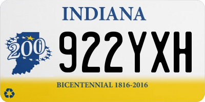 IN license plate 922YXH