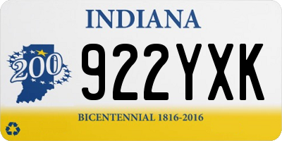 IN license plate 922YXK