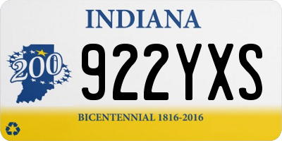 IN license plate 922YXS