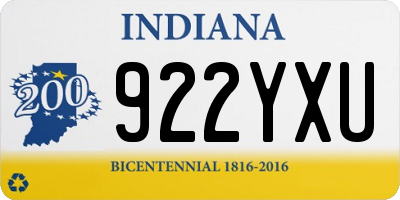 IN license plate 922YXU