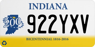 IN license plate 922YXV