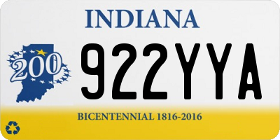 IN license plate 922YYA
