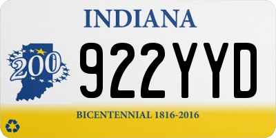 IN license plate 922YYD