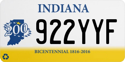 IN license plate 922YYF