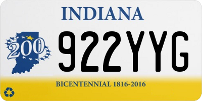 IN license plate 922YYG