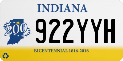 IN license plate 922YYH