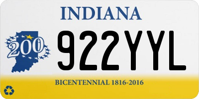 IN license plate 922YYL