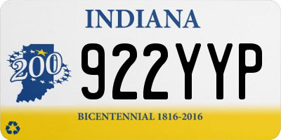 IN license plate 922YYP