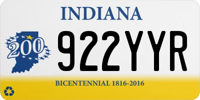 IN license plate 922YYR