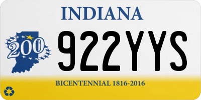IN license plate 922YYS