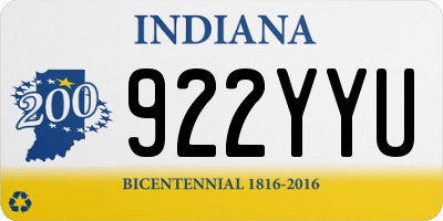 IN license plate 922YYU