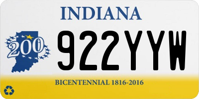 IN license plate 922YYW