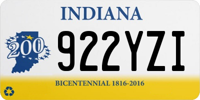 IN license plate 922YZI
