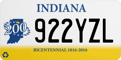 IN license plate 922YZL